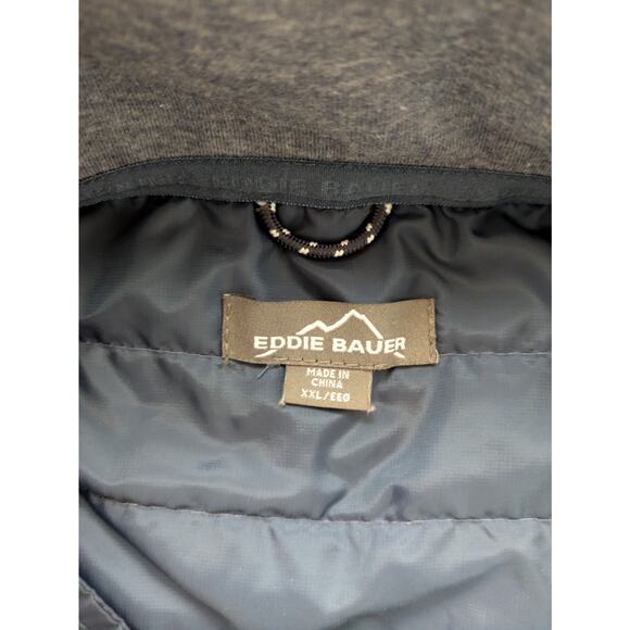 Eddie Bauer Men’s Quarter Zip Pullover XXL Blue Logo Long Sleeve Zip Pockets - Picture 6 of 9